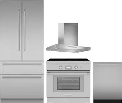 4 Piece Package Includes Refrigerator, Range, Hood And Dishwasher