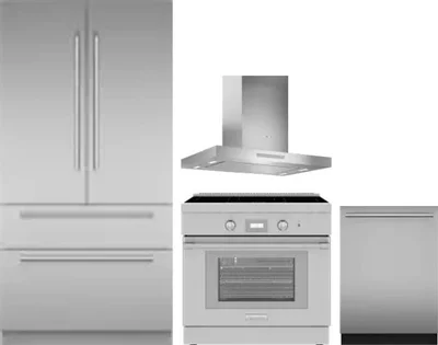 4 Piece Package Includes Refrigerator, Range, Hood And Dishwasher