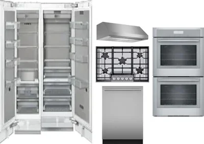 6 Piece Package Includes Refrigerator, Freezer, Cooktop, Wall Oven, Hood And Dishwasher