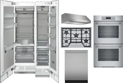 6 Piece Package Includes Refrigerator, Freezer, Cooktop, Wall Oven, Hood And Dishwasher