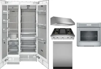 6 Piece Package Includes Refrigerator, Freezer, Cooktop, Wall Oven, Hood And Dishwasher