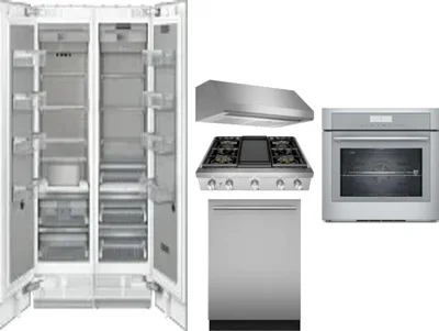 6 Piece Package Includes Refrigerator, Freezer, Cooktop, Wall Oven, Hood And Dishwasher
