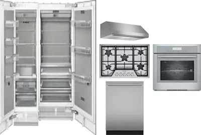 6 Piece Package Includes Refrigerator, Freezer, Cooktop, Wall Oven, Hood And Dishwasher