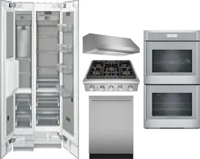 6 Piece Package Includes Refrigerator, Freezer, Cooktop, Wall Oven, Hood And Dishwasher