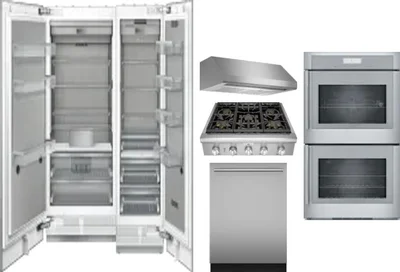 6 Piece Package Includes Refrigerator, Freezer, Cooktop, Wall Oven, Hood And Dishwasher