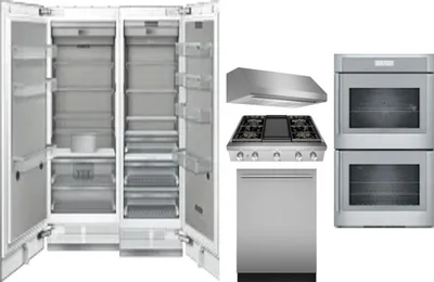 6 Piece Package Includes Refrigerator, Freezer, Cooktop, Wall Oven, Hood And Dishwasher