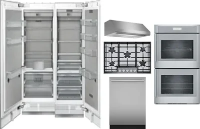 6 Piece Package Includes Refrigerator, Freezer, Cooktop, Wall Oven, Hood And Dishwasher