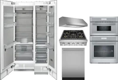 6 Piece Package Includes Refrigerator, Freezer, Cooktop, Wall Oven, Hood And Dishwasher