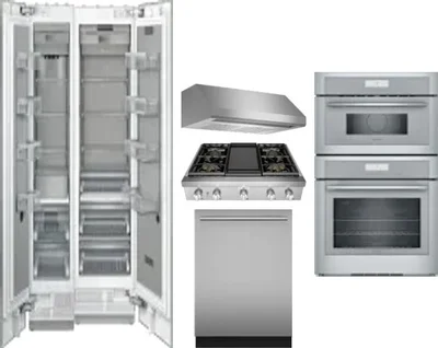 6 Piece Package Includes Refrigerator, Freezer, Cooktop, Wall Oven, Hood And Dishwasher