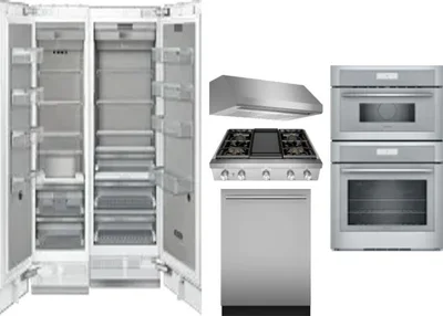 6 Piece Package Includes Refrigerator, Freezer, Cooktop, Wall Oven, Hood And Dishwasher