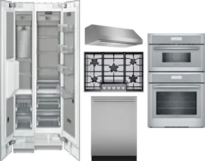 6 Piece Package Includes Refrigerator, Freezer, Cooktop, Wall Oven, Hood And Dishwasher