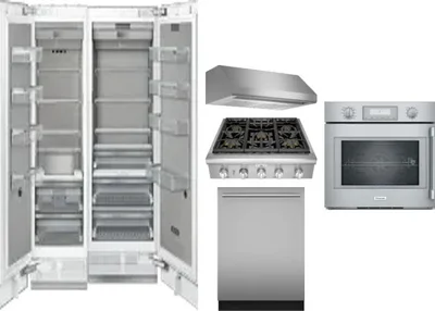 6 Piece Package Includes Refrigerator, Freezer, Cooktop, Wall Oven, Hood And Dishwasher