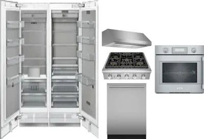 6 Piece Package Includes Refrigerator, Freezer, Cooktop, Wall Oven, Hood And Dishwasher