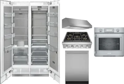 6 Piece Package Includes Refrigerator, Freezer, Cooktop, Wall Oven, Hood And Dishwasher