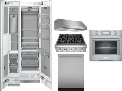 6 Piece Package Includes Refrigerator, Freezer, Cooktop, Wall Oven, Hood And Dishwasher