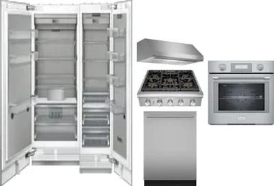6 Piece Package Includes Refrigerator, Freezer, Cooktop, Wall Oven, Hood And Dishwasher