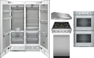 6 Piece Package Includes Refrigerator, Freezer, Cooktop, Wall Oven, Hood And Dishwasher