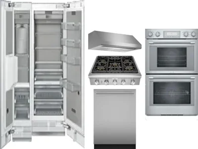 6 Piece Package Includes Refrigerator, Freezer, Cooktop, Wall Oven, Hood And Dishwasher