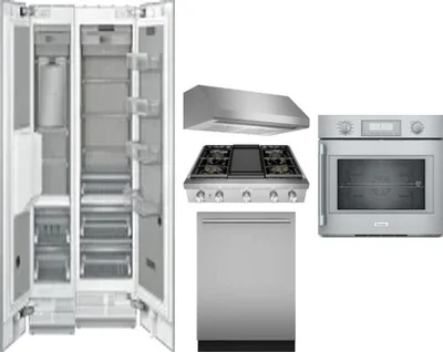 6 Piece Package Includes Refrigerator, Freezer, Cooktop, Wall Oven, Hood And Dishwasher