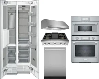6 Piece Package Includes Refrigerator, Freezer, Cooktop, Wall Oven, Hood And Dishwasher