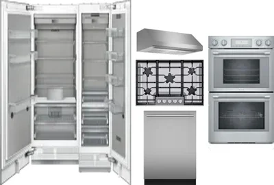 6 Piece Package Includes Refrigerator, Freezer, Cooktop, Wall Oven, Hood And Dishwasher