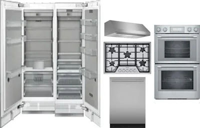 6 Piece Package Includes Refrigerator, Freezer, Cooktop, Wall Oven, Hood And Dishwasher