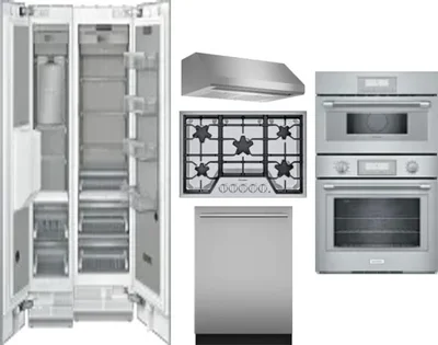 6 Piece Package Includes Refrigerator, Freezer, Cooktop, Wall Oven, Hood And Dishwasher