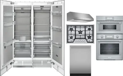 6 Piece Package Includes Refrigerator, Freezer, Cooktop, Wall Oven, Hood And Dishwasher