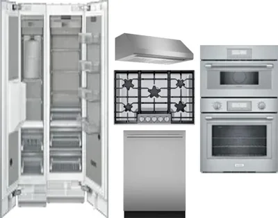6 Piece Package Includes Refrigerator, Freezer, Cooktop, Wall Oven, Hood And Dishwasher
