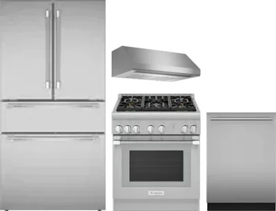 4 Piece Package Includes Refrigerator, Range, Hood And Dishwasher