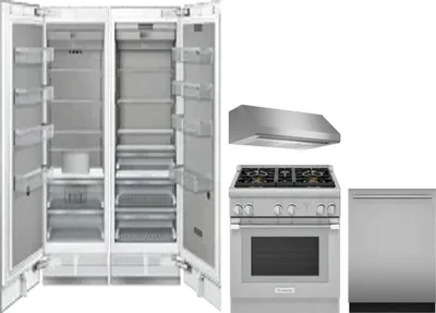 5 Piece Package Includes Refrigerator, Freezer, Range, Hood And Dishwasher