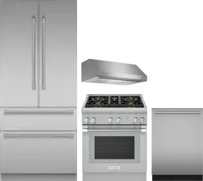4 Piece Package Includes Refrigerator, Range, Hood And Dishwasher