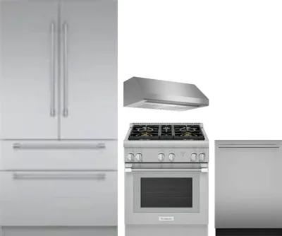 4 Piece Package Includes Refrigerator, Range, Hood And Dishwasher