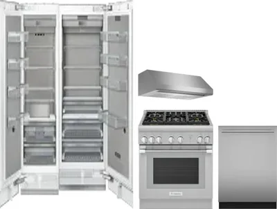 5 Piece Package Includes Refrigerator, Freezer, Range, Hood And Dishwasher