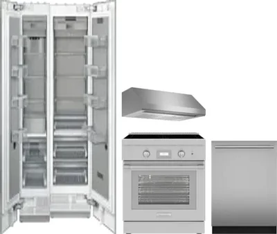 5 Piece Package Includes Refrigerator, Freezer, Range, Hood And Dishwasher