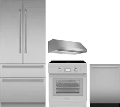 4 Piece Package Includes Refrigerator, Range, Hood And Dishwasher