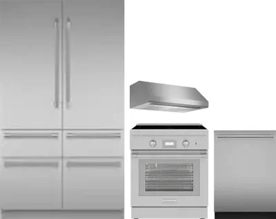 4 Piece Package Includes Refrigerator, Range, Hood And Dishwasher