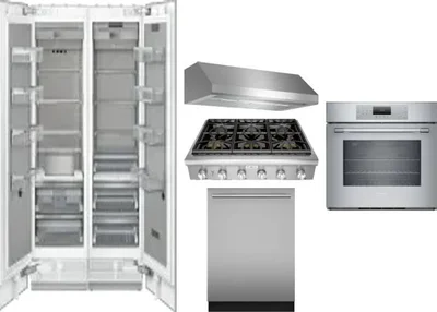 6 Piece Package Includes Refrigerator, Freezer, Cooktop, Wall Oven, Hood And Dishwasher
