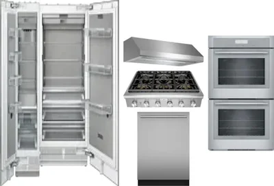 6 Piece Package Includes Refrigerator, Freezer, Cooktop, Wall Oven, Hood And Dishwasher