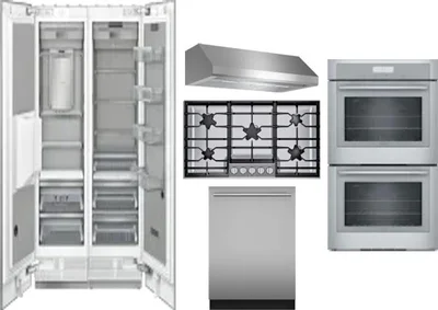 6 Piece Package Includes Refrigerator, Freezer, Cooktop, Wall Oven, Hood And Dishwasher