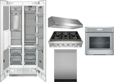 6 Piece Package Includes Refrigerator, Freezer, Cooktop, Wall Oven, Hood And Dishwasher