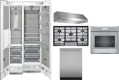 6 Piece Package Includes Refrigerator, Freezer, Cooktop, Wall Oven, Hood And Dishwasher