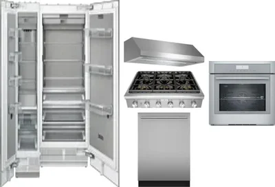 6 Piece Package Includes Refrigerator, Freezer, Cooktop, Wall Oven, Hood And Dishwasher