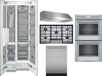 6 Piece Package Includes Refrigerator, Freezer, Cooktop, Wall Oven, Hood And Dishwasher