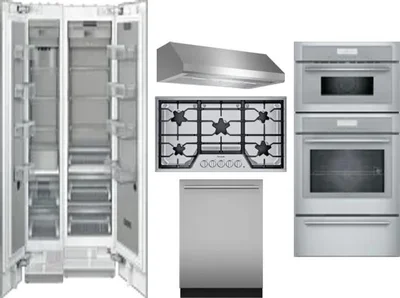 6 Piece Package Includes Refrigerator, Freezer, Cooktop, Wall Oven, Hood And Dishwasher
