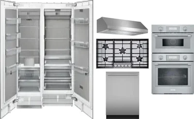 6 Piece Package Includes Refrigerator, Freezer, Cooktop, Wall Oven, Hood And Dishwasher