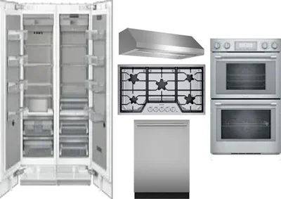 6 Piece Package Includes Refrigerator, Freezer, Cooktop, Wall Oven, Hood And Dishwasher