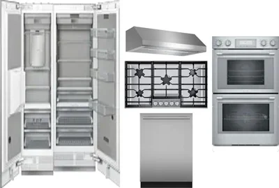 6 Piece Package Includes Refrigerator, Freezer, Cooktop, Wall Oven, Hood And Dishwasher