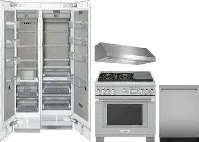 5 Piece Package Includes Refrigerator, Freezer, Range, Hood And Dishwasher