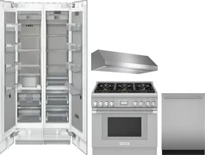 5 Piece Package Includes Refrigerator, Freezer, Range, Hood And Dishwasher